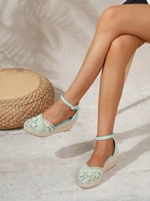 New Popular Outerwear Casual Beach Resort Style Comfortable & Fashionable Solid Color Women Wedge & Platform Slip-On Shoes