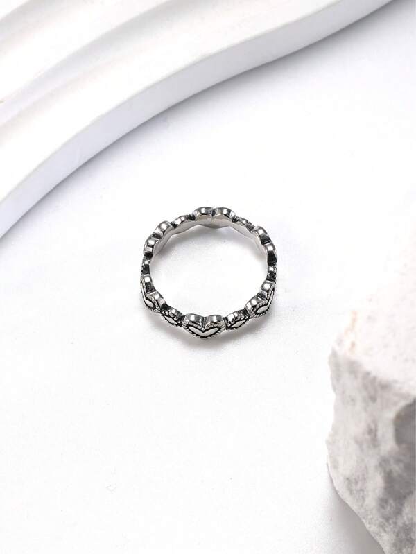 1pc Simple Unique 925 Sterling Silver Love Connects JA Ring Women Fine Jewelry Gift