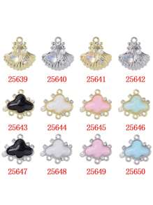 Set de 5 piezas de accesorios de estilo coreano con encantos de nube dulce y concha, material de aleación para manualidades de joyería, aretes, pulseras, collares, decoraciones para uso diario de mujeres