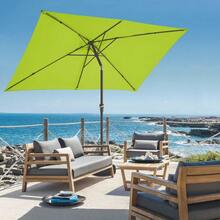 6.5x10 Ft Rectangular Patio Umbrellas Outdoor Market Umbrella With Push Button Tilt And Crank, Rectangle Table Umbrella 6 Sturdy Ribs UV Protection For Pool Garden Backyard Deck, Red - 蘋果綠 - View 4