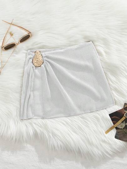 Miturn Elegantes Jacquard Cover-Up Kleid mit metallischen Akzenten - Lässig schicker Bademode für Sommerurlaubs-Stimmung