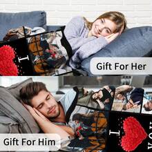 1 chiếc chăn in ảnh theo yêu cầu, chăn lông cừu cá nhân hóa, quà tặng Giáng sinh, Ngày Valentine, sinh nhật cho bố mẹ, các cặp đôi, bạn trai, bạn gái, vợ, chồng. Thoáng khí, nhẹ, có thể giặt, vui nhộn, dễ thương, ấm áp, mềm mại, thoải mái, thanh lịch, dành cho gia đình. - Nhiều màu - Xem 4