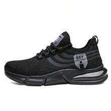 Men's Multi-Functional Running Shoes, Classic Colors With Eye-Catching Hues For Fashionable Look, Outdoor Jogging To Enjoy Nature, Commuting And Casual Walking, High-Quality Shoes With Good Support And Protection For Men - Black - View 1
