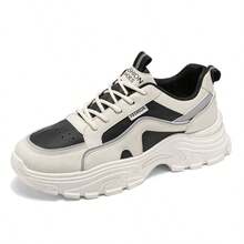 男士新款厚底运动鞋 - 韩版风格，百搭休闲运动鞋，适合春秋季节，热门“韩版厚底运动鞋”“春秋季热门鞋款” - 黑色 - 查看 2