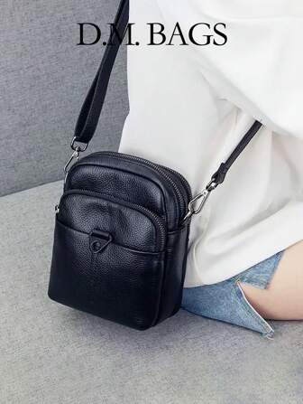 Neue Mode Große Kapazität Lässige Mehrstöckige Reißverschluss Umhängetasche Elegant Vielseitig Luxuriöse Weiche Leder Kuriertasche mit Verstellbarem Riemen Geeignet für Büro Schule Alltägliche Nutzung für Herren Geldbörse Brieftasche