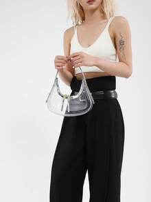 New Design Acrylic Women's Transparent Shoulder Bag, Large Capacity Chic Bag