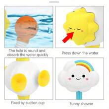 1pc Children Bathing Water Sprinkler Toy Sunflower & Rainbow & Cloud Shaped For Summer