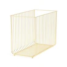 Bent Wire Hanging File Basket, 9.2 X 12.4 X 6.1 In., Gold Metal - Yellow - View 3