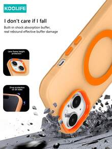 1pc Koolife Magnetic Wireless Charging Magsafe Protective Case With Independent Button, Colorful Contrast, Semi-Transparent Matte Magnetic Shockproof Full Coverage Phone Case, PC+TPU Material, Compatible With IPhone 17 ProMax/17/17 Pro/17 Air/11/12/12 Pro/12 Plus/13/13 Pro/13 ProMax/14/14 Pro/14 ProMax/15/15 Plus/15 Pro/15 ProMax/16/16 Plus/16 Pro/16 ProMax/16e