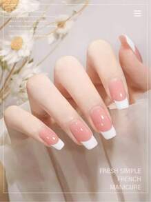 Transparente Silikon Nagel Stempel Form für französische Quadratnägel, Nail Art Stempeln, DIY transparenter Silikon Nagelschieber und Kratzer mit Gelatine Versiegelung, geeignet für schnelle Französische Spitzen Anwendung