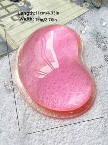 1pc Silicone Gel Wrist Rest Heart-Shaped Translucence Ergonomic Mouse Pad Cool Hand Pillow Mat For Office Computer Laptop, School, Home Supplies School Supplies, Back To School
