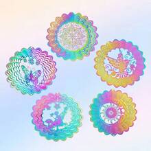 3.9inch Wind Spinner 3D Whirligigs Rainbow Mandala Hanging Wind Chimes Sun Catcher Illusion Magical Garden Yard Decor Bird Deterrent Room Decor Bedroom Decor Home Decor Wall Decor