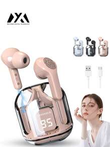 MEIYIXING DIGITAL TECHNOLOGY MEIYIXING Wireless Headphones With LED Power Display, Mini Crystal In-Ear Headphones, With Wireless Charging And Touch Control, Built-In Microphone, Sports Headphones, Waterproof Headphones. Christmas/Gifts/New Year's Day