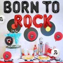 27 szt. Rock and Roll dekoracje na przyjęcie urodzinowe Born To Rock balony Happy Birthday Banner girlanda na urodziny Rock Theme Party Supplies