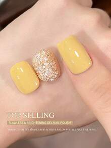 XEIJAYI 15ML 双色黄色和甜糖果闪粉美甲凝胶套装，半永久可卸UV LED美甲沙龙DIY凝胶，春夏款 - 彩色 - 查看 4