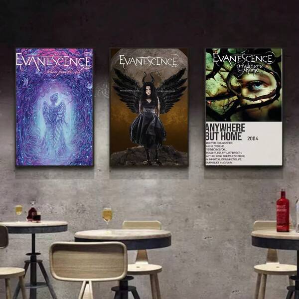 1 peça pôster de banda Evaneszenz banda faça você mesmo decoração de sala bar café kawaii, pintura de decoração de álbum de banda requintada, sem moldura