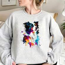 1 pièce/2 pièces/3 pièces Autocollants de chien Border Collie colorés avec bordure - transfert de chaleur DIY, convient pour les T-shirts, jeans, masques et sacs à dos, patches de gilet de chien