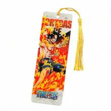 bandai Marcador de livro de acrílico One Piece com borla, produtos da One Piece, presentes para fãs, material escolar, volta às aulas