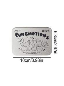 12pcs/Box Creativity Facial Shape Pattern Vintage Wooden Stamps, Better Express People's Feelings, Used For Notebook Scrapbook Decoration, Exquisite Wooden Handicraft - Brown - View 3