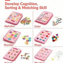 1 块毛毡学习板，多用途 - 女孩婴儿启蒙早教玩具儿童互动玩具婴儿互动早教游戏、蒙特梭利玩具、男孩旅行必备安静书、生日礼物、学习玩具 - 有趣的忙碌板、幼儿感官玩具、女孩益智游戏、2 岁儿童玩具、婴儿必需品、学校用品 - 粉色和蓝色、涂色书、课堂必需品、送给学生的礼物 - 彩色 - 查看 9