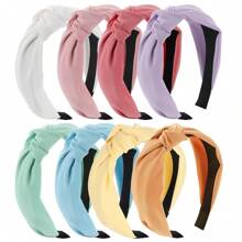 Obeoby 8Pcs Headbands For Women, Fashion Knotted Headband Coffee Series Wide Hairband Girls Hair Accessories