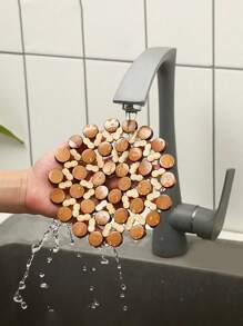 Almohadilla de aislamiento térmico de bambú, posavasos, soportes para ollas, salvamanteles resistentes al calor, posavasos, accesorios de cocina para el hogar, artículos indispensables para el hogar y la cocina, utensilios y equipos de cocina como regalos prácticos de Navidad