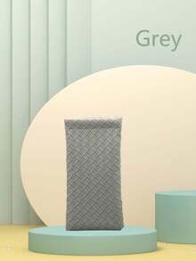 1pc Portable Imitation Woven PU Leather Soft Sunglasses Bag, Versatile Storage Case For Sunglasses, Eyeglasses, Smartphones - Faux Woven Eyeglass Bag - View 5