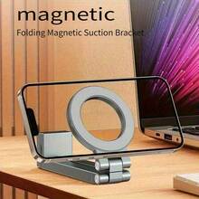 Magnetic Phone Holder, Magsafe Portable Travel Stand, Foldable Telescopic 360 Degree Rotation, Airplane Luggage Desk Universal Multi-Function Mini Metal Phone Holder