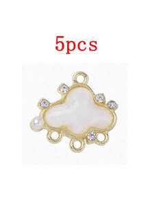 Set de 5 piezas de accesorios de estilo coreano con encantos de nube dulce y concha, material de aleación para manualidades de joyería, aretes, pulseras, collares, decoraciones para uso diario de mujeres