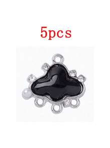 Set de 5 piezas de accesorios de estilo coreano con encantos de nube dulce y concha, material de aleación para manualidades de joyería, aretes, pulseras, collares, decoraciones para uso diario de mujeres