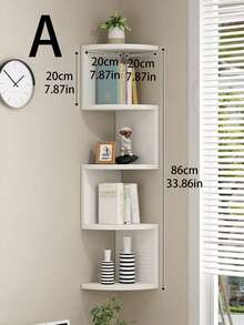 1 kệ góc nhiều lớp, kệ góc nổi, kệ lưu trữ treo tường, kệ gắn tường nhiều tầng dễ lắp ráp cho phòng ngủ, kệ phòng tắm, nhà bếp, văn phòng, phòng khách, kệ sách - trắng - Xem 8