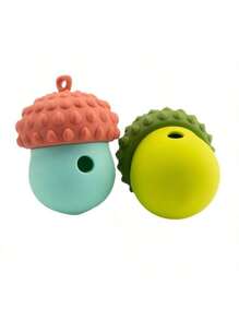 1 pièce Distributeur de nourriture résistant à la morsure pour chat et chien, tapis de reniflement en silicone en forme de pomme de pin, jouet de puzzle interactif