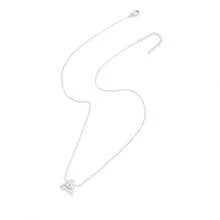 A-Z Letter Pendant Necklace, Women's Stainless Steel Chain Necklace - Silver - View 3