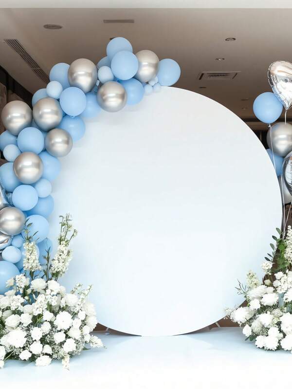 1-Pack Of Elegant And Classic White Round Elastic Arch Backdrop, Perfect For Wedding Backdrop Decoration, Anniversary Backdrop Decoration, Opening Ceremony Backdrop Decoration, Banquet Hall Decoration