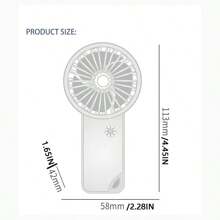 1pc Handheld Clip-On Rechargeable Fan, Portable Mini Desk Fan With 3 Speed Settings, Strong Wind, Suitable For Women Men, Home Office Makeup Outdoor Travel, Back To School, Halloween Gift