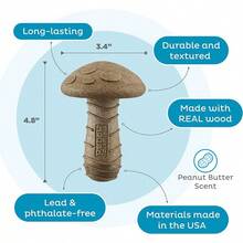 Outward Hound Dogwood Wood Durable Dog Chew Toys, Real Wood & Calming, 2-Pack, Medium - Nấm Dogwood - Xem 4