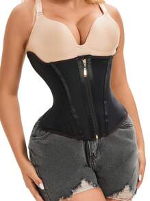 1 pièce de ceinture de contrôle de la taille, ceinture de compression double couche pour femmes, ceinture de mise en forme de la taille avec fermeture éclair