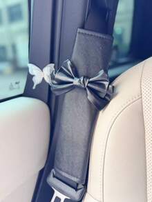 2pcs Car Shoulder Protector Anti Neck Car Extended Seat Belt Cover Car Leather Bow Extended Protective Cover - one-size - View 6