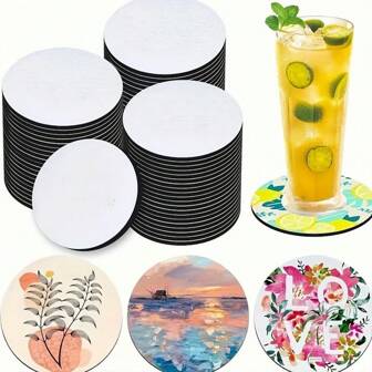12 stuks sublimatie onderzetters blanco - DIY neopreen rubberen bekermatten voor drankjes, auto, hittebestendig, woonaccessoires en cadeaus