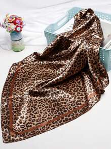 1 pièce Foulard bandana style bohème avec imprimé léopard pour femmes, foulard protection solaire, style décontracté, convient pour un usage quotidien