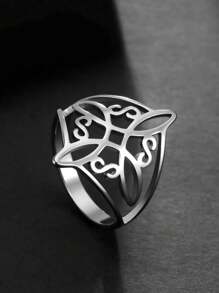 1pc Women Minimalist Stainless Steel Knot Design Ring