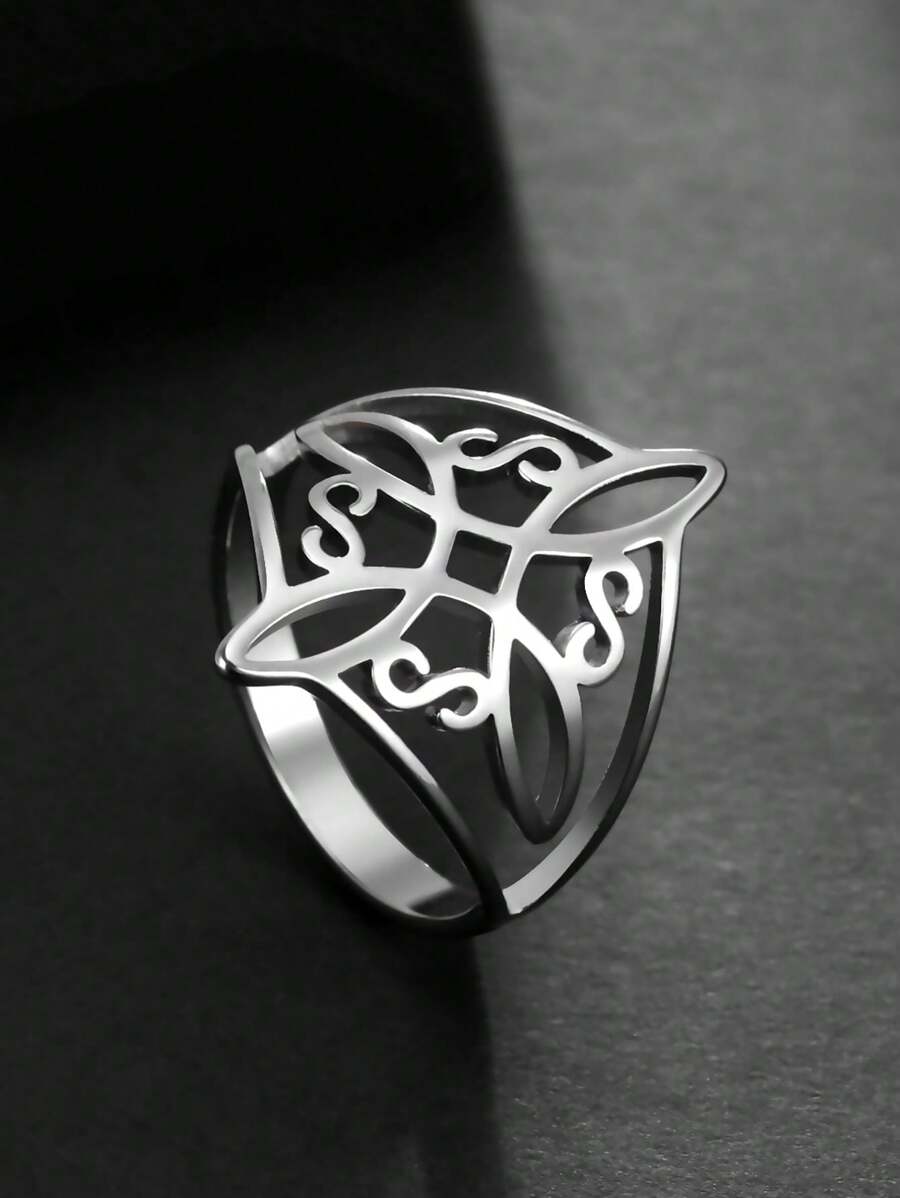 1pc Women Minimalist Stainless Steel Knot Design Ring