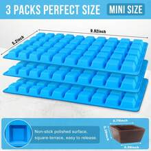 1pc Mini Square-Terrace Silicone Chocolate Molds 50 Cavities - Walfos Non Stick Silicone Candy Molds, Silicone Molds For Chocolate, Candy, Gummy, Jelly, Ice Cubes, & Dishwasher , 1 Packs - Multicolor - View 2