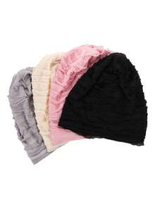 1pc Daily Life Casual Headscarf, Versatile Headwrap & Scrunchie - Burgundy - View 10