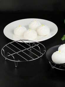 1pc Stainless Steel Circular Cooking Rack - Perfect For Air Fryers, Soup Pans, Cake Plates & Ovens! Seafood Boil - Default - View 2