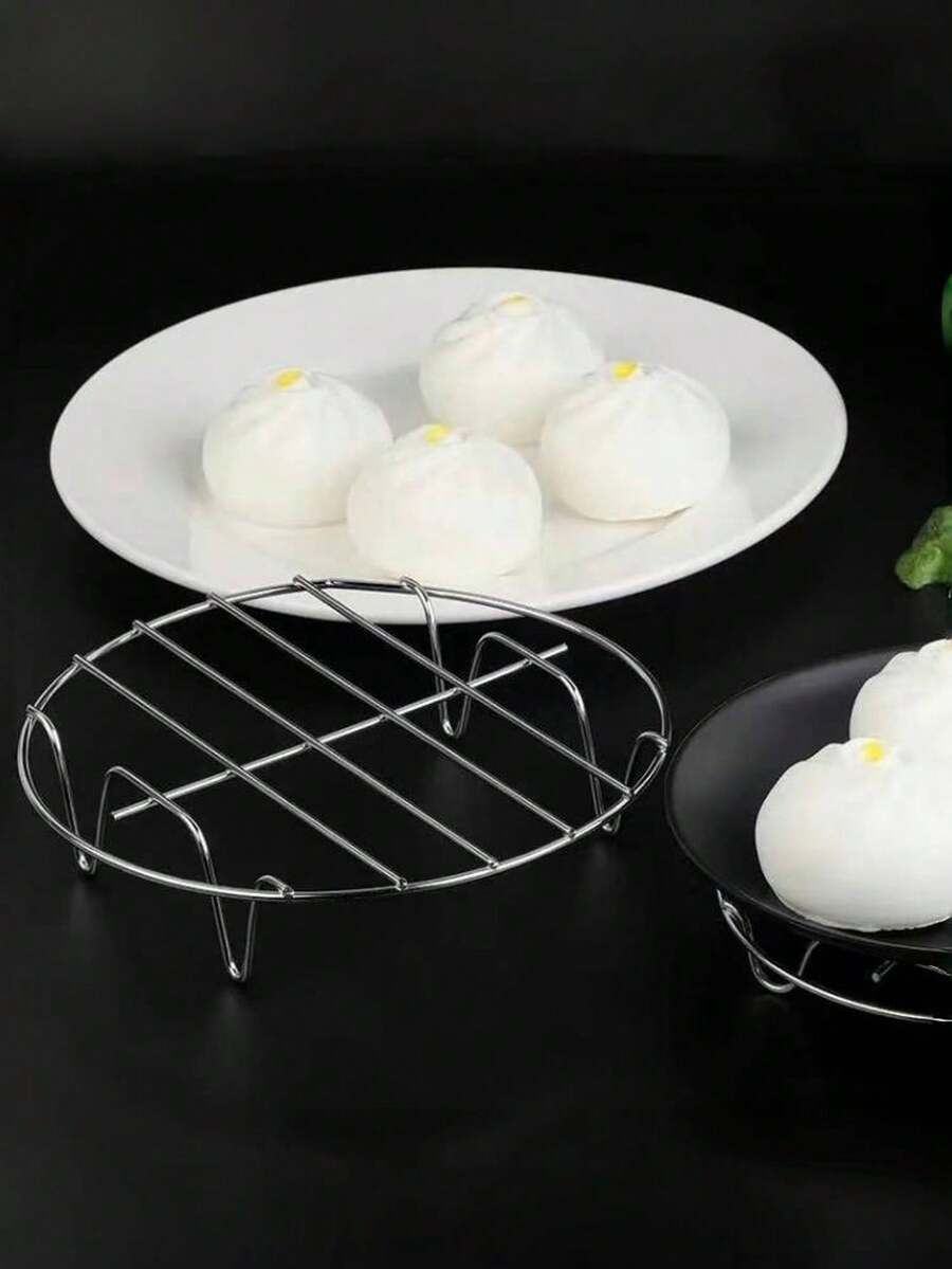 1pc Stainless Steel Circular Cooking Rack - Perfect For Air Fryers, Soup Pans, Cake Plates & Ovens! Seafood Boil