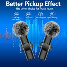 Wireless Lavalier Lapel Microphone For IOS TypeC Android Camera Plug-Play Professional Noise Reduction Recording Clip Mic For Creator Interview