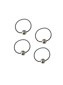 4pcs Women Simple Elegant Niche Design Sense Gold Silver Round Hair Circle Senior Sense Tie Hair Elastic Band New Head Rope High Elasticity Does Not Hurt Hair Rope Ponytail Holders Hair Elastics Hair Rubber Bands Scrunchies, Hair Bobbles