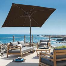6.5x10 Ft Rectangular Patio Umbrellas Outdoor Market Umbrella With Push Button Tilt And Crank, Rectangle Table Umbrella 6 Sturdy Ribs UV Protection For Pool Garden Backyard Deck, Red - 棕色 - 查看 4