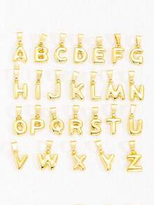 MECYLIFE 1 件 DeSlippersil 的眼睛吊坠 26 个泡泡字母仿珍珠金项链首字母项链适合女士 - 眼睛字母 - 查看 7